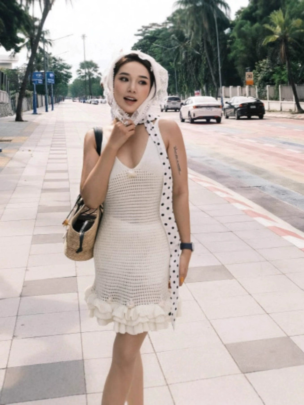 Zara Year Knitted Cutout Sleeveless Ruffle Dress